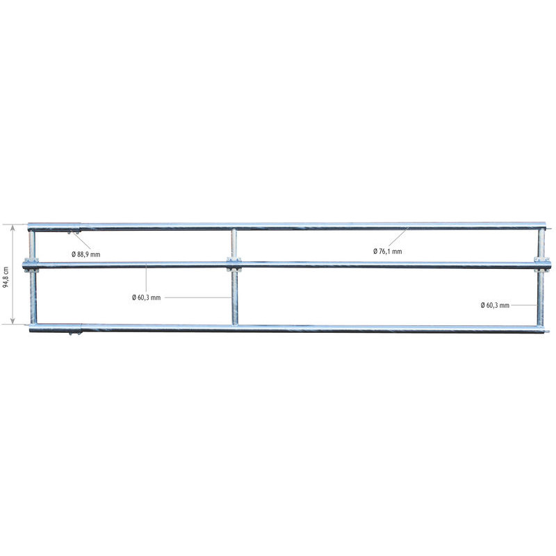 3-rail (Ø 76 mm) feed panel - 4 m