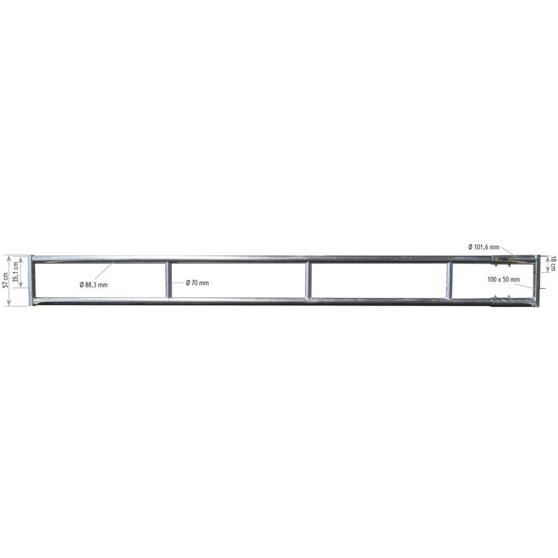 2-rail (Ø 88 mm) feed panel - 6 m 2-rail (Ø 88 mm) feed panel - 6 m