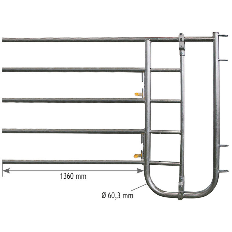 5-rail front end with man/calf passage gate H. 1.15 m 5-rail front end with man/calf passage gate H. 1.15 m