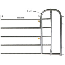 5-rail front end with man/calf passage gate H. 1.15 m 5-rail front end with man/calf passage gate H. 1.15 m