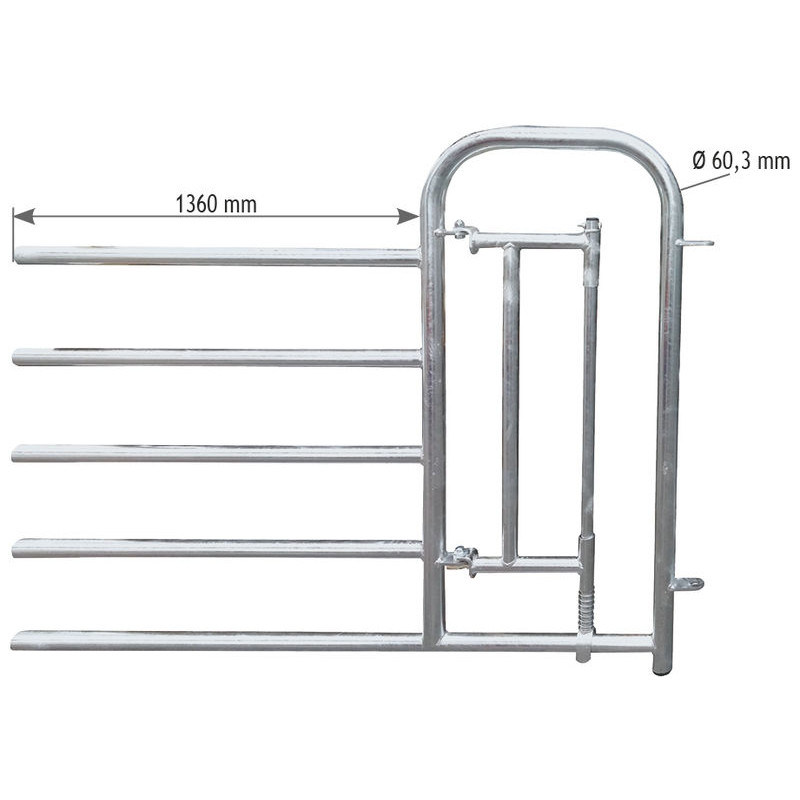 5-rail front end with man passage gate for stall barrier H. 1.15 m 5-rail front end with man passage gate for stall barrier H. 1.15 m