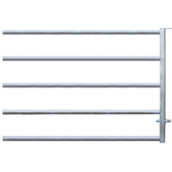 Extended 5-rail panel front end for stall barrier