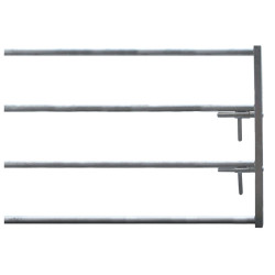 4-rail front end with two stamped locks for stall barrier
