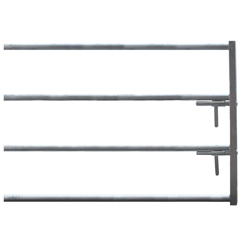 4-rail front end with two stamped locks for stall barrier