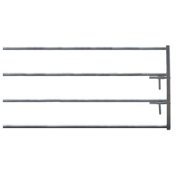Extended 4-rail front end with two stamped locks for stall barrier