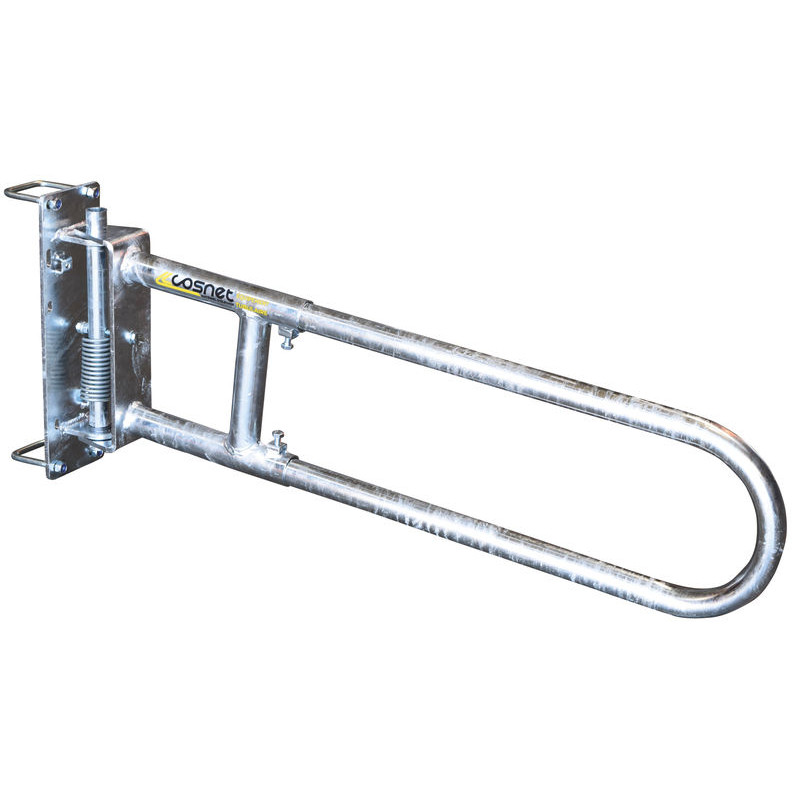 Extendable 2-rails anti-backing gate for animal opening or corridor