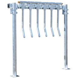 Finger gate unit with Ø 102 mm post on a mounting plate