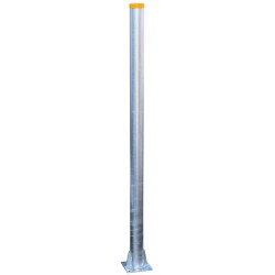 Ø 102 mm bared reinforced post on plate - H. 1.98 m - Thick. 5 mm