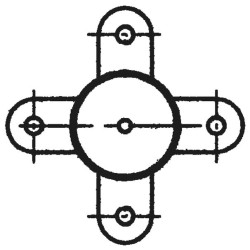 4-way post - Ø 102 mm - to embed