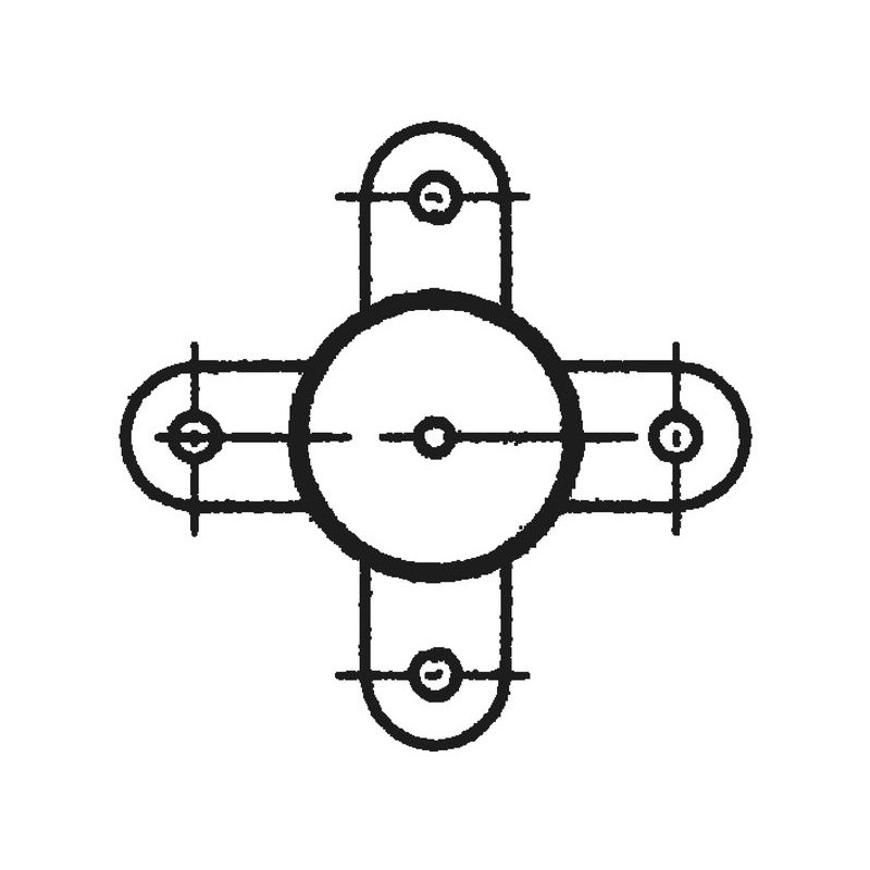 4-way post - Ø 102 mm - to embed