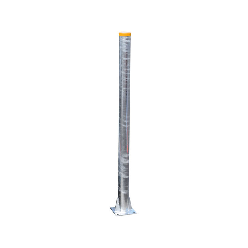 Ø 102 mm bared reinforced post on plate - H. 1.68 m - Thick. 5 mm