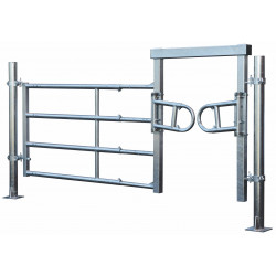 Extendable 2-rails anti-backing gate for animal opening or corridor