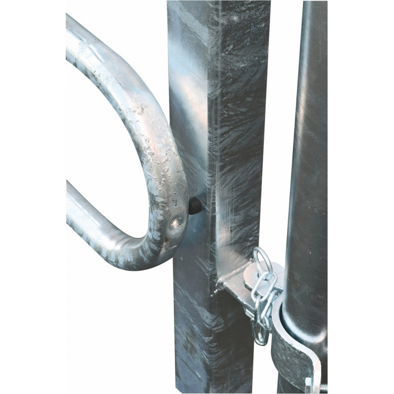 Extendable 2-rails anti-backing gate for animal opening or corridor