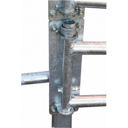 Extendable 2-rails anti-backing gate for animal opening or corridor