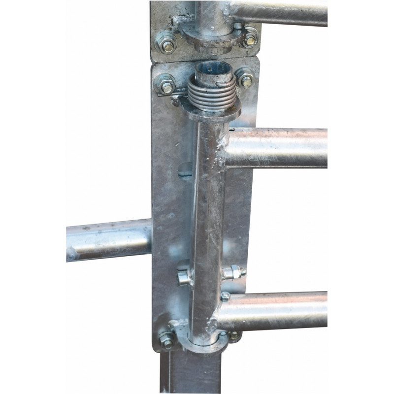 Extendable 2-rails anti-backing gate for animal opening or corridor