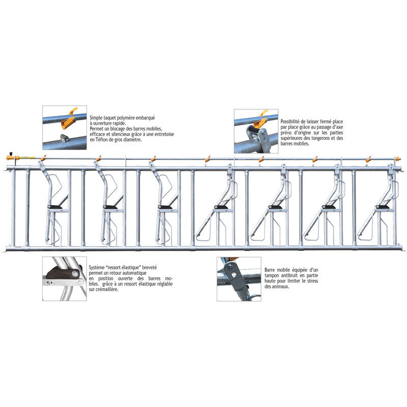 Comfort LR headlock panel - 4 m/5 spaces