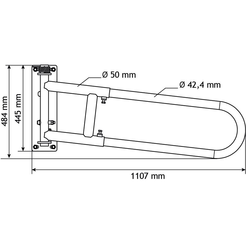 Extendable 2-rails anti-backing gate for animal opening or corridor